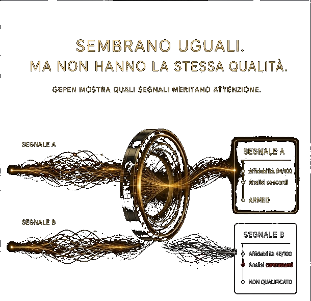 Due segnali apparentemente simili attraversano il processo GEFEN e mostrano una qualità differente.